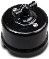 Выключатель-ретро керамика Bironi Лизетта 2-кл. черный картинка